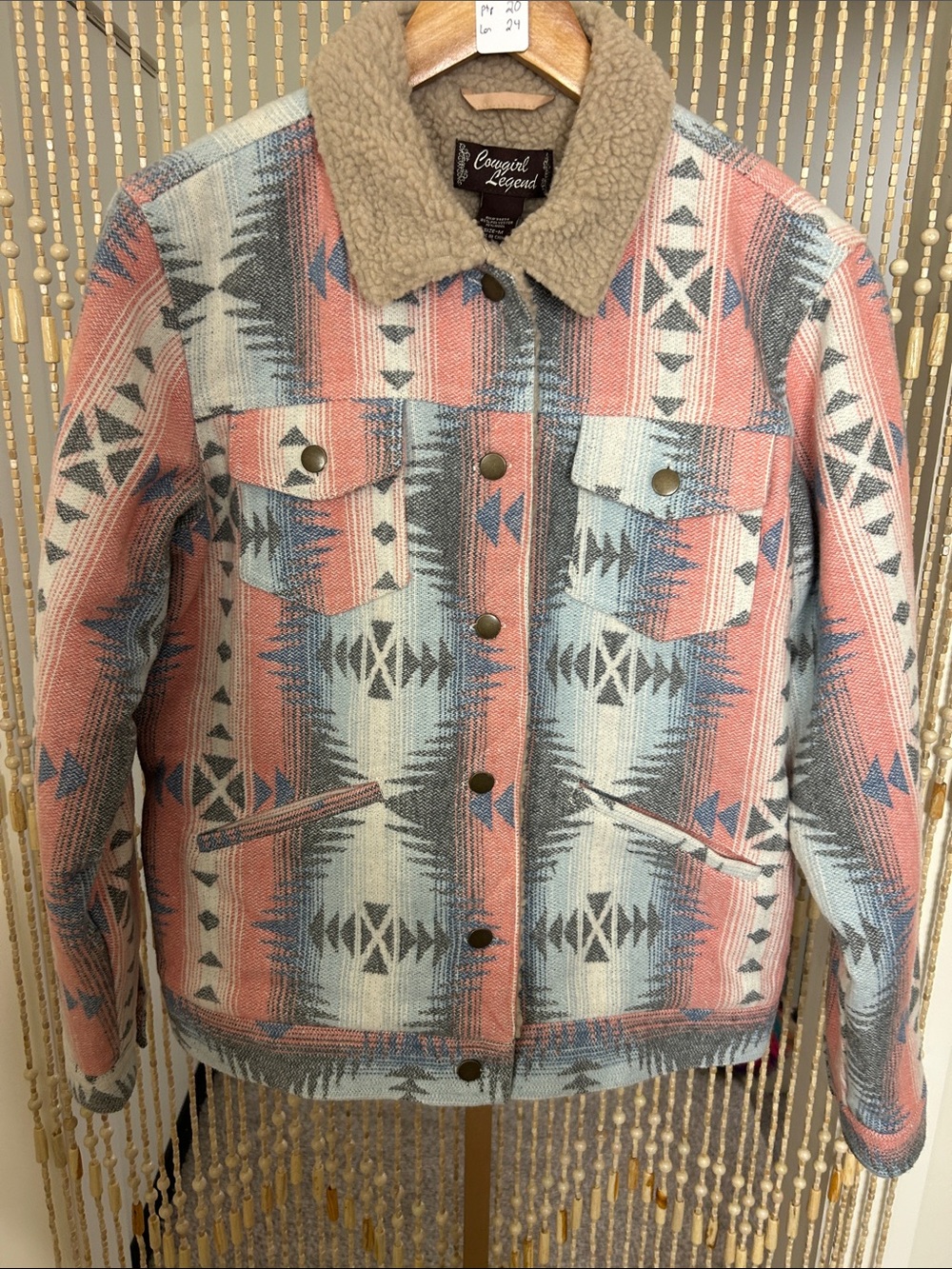 Cowgirl Legend Aztec Sherpa Jacket Size M - Picture 3 of 6